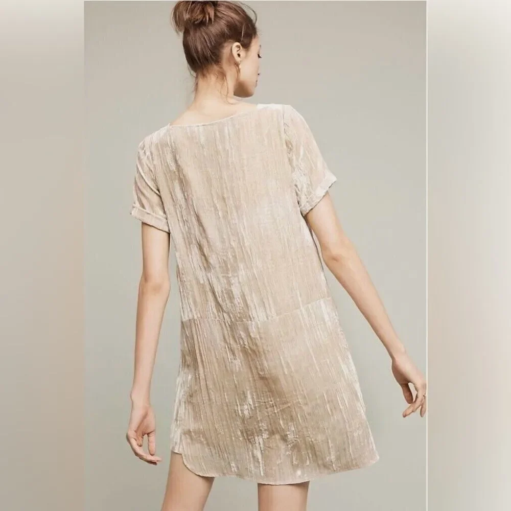 Anthropologie Floreat Crushed Velvet Dress